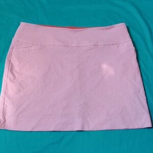S.C. &CO. PINK GEOMETRIC PINK AND WHITE PRINT SKORT. , SIZE XXL